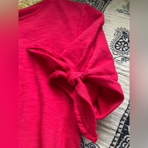 GAP Soft Spun Tie Short Slit Sleeve Swing Dress Slipper Red Size M - Picture 9 of 15